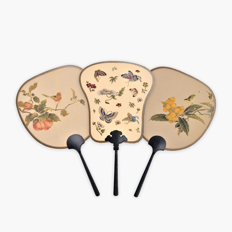 故宫宫廷御扇果熟来禽团扇古风扇子博物馆文创创意