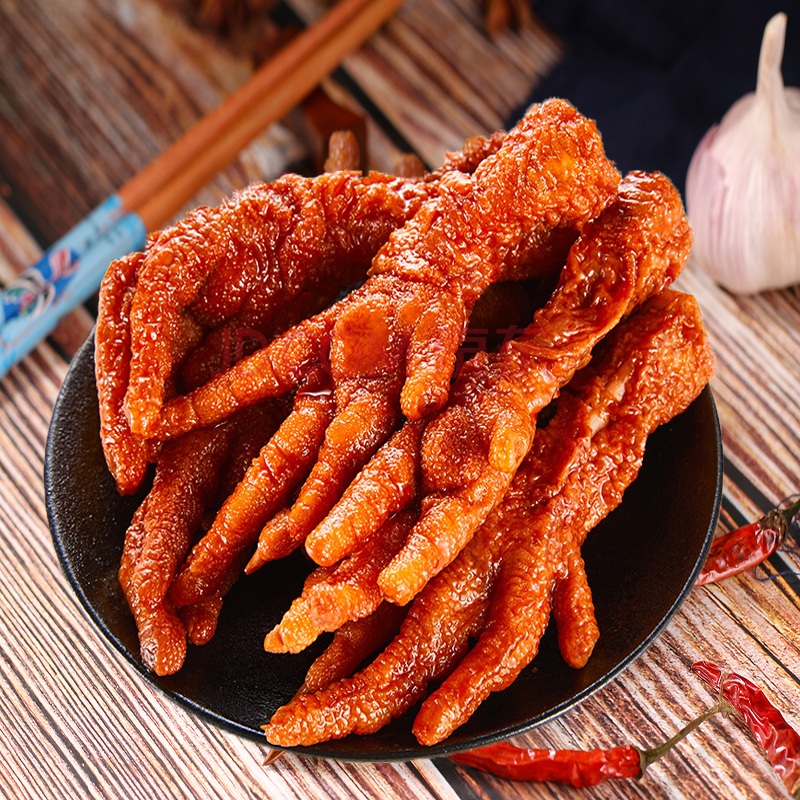 汉盛堂虎皮凤爪小零食卤味500g熟食下酒菜五香酸辣泡椒有骨鸡爪