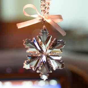 汽车挂件车载装饰水晶唯美雪花高档吊饰车内挂饰车饰内饰饰品女士