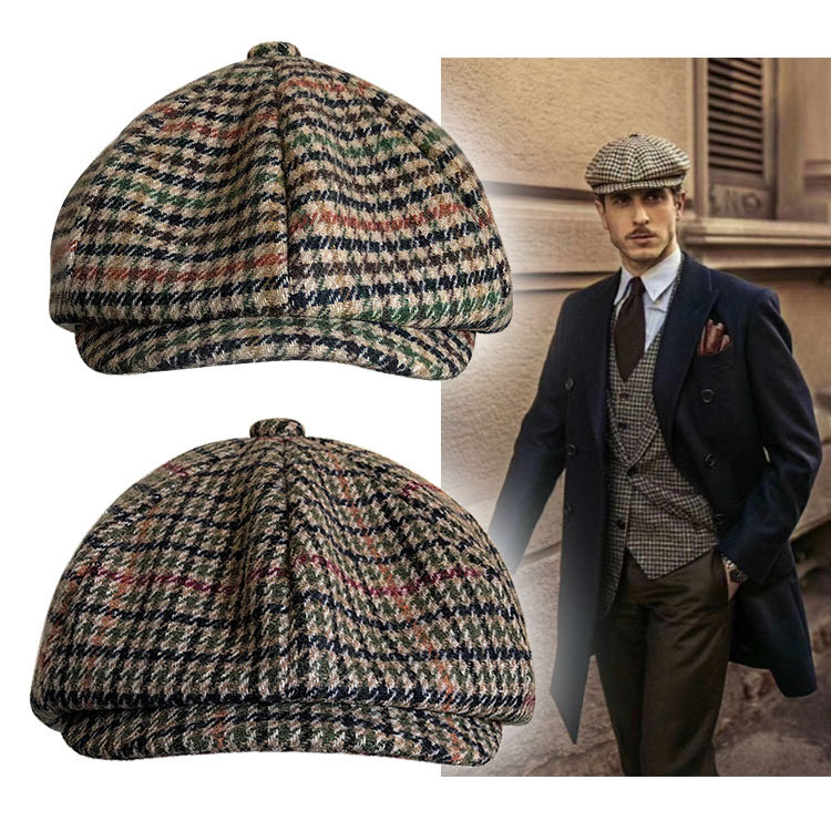 剃刀党帽复古鸭舌帽男潮酷帅帽子欧美英伦八角帽高品质男帽轻奢帽