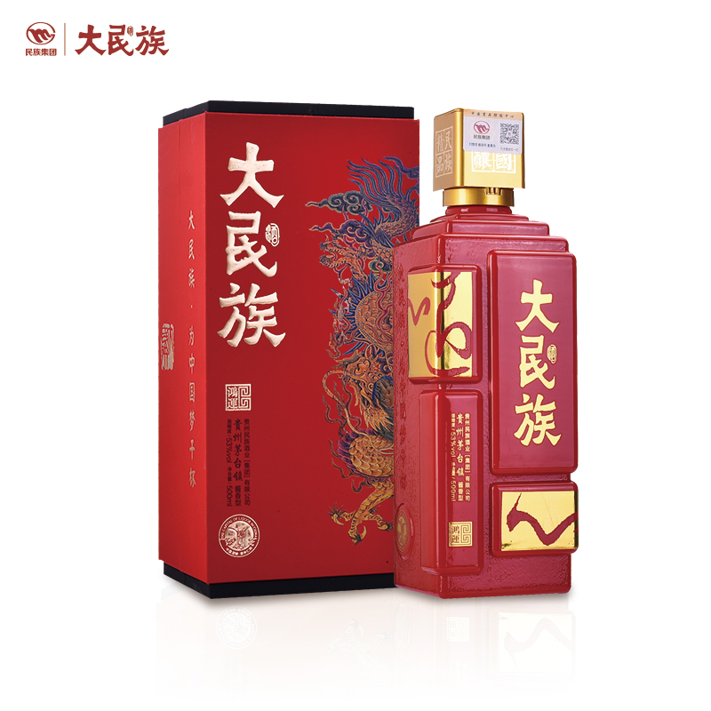 大民族鸿运酒 酱香型白酒53度纯粮食坤沙坤沙老酒500ml
