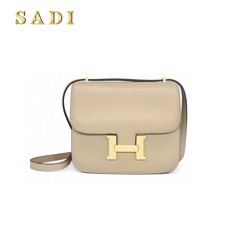 sadi萨迪旗舰店康康包空姐包h锁扣小方包女真皮女豆腐包单肩斜挎