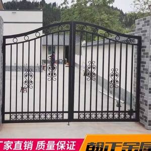铁艺大门庭院门农乡村入户小区院子围墙推拉别墅对开门大铁门家用