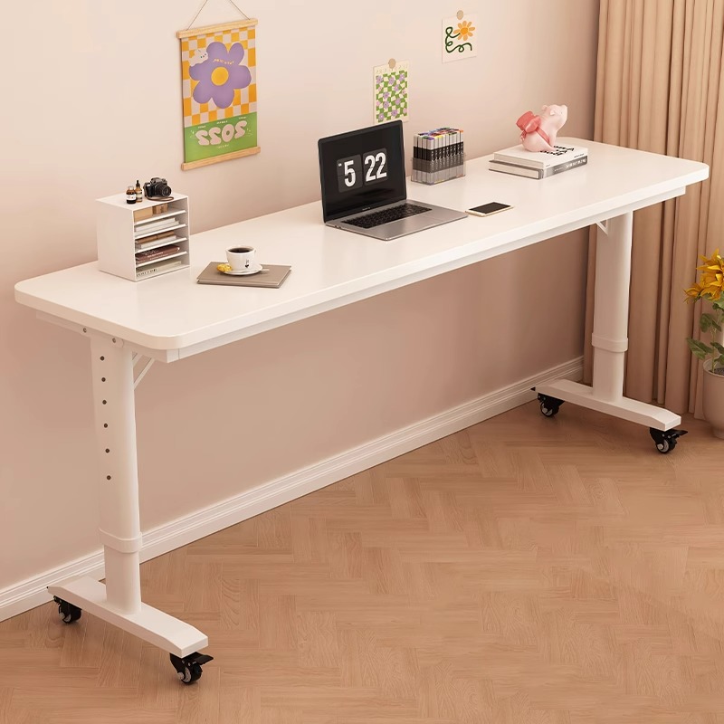 电脑桌台式卧室家用简易可升降书桌移动办公桌工作台长条桌小桌子