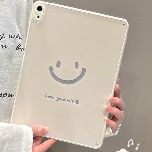 小众简约笑脸适用苹果ipad保护壳新款ipadair4/5吸磁笔槽10.2英寸新款ipad10平板ipad Pro保护套11英寸硬壳女