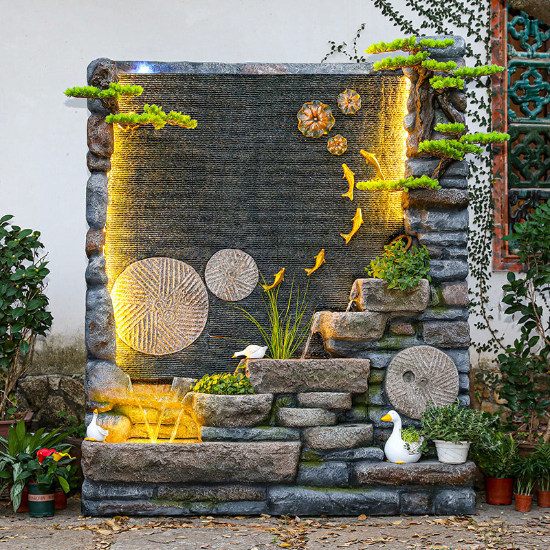 善水源旗舰店的优惠券大全—新中式假山景观流水墙水幕墙屏风隔断庭院