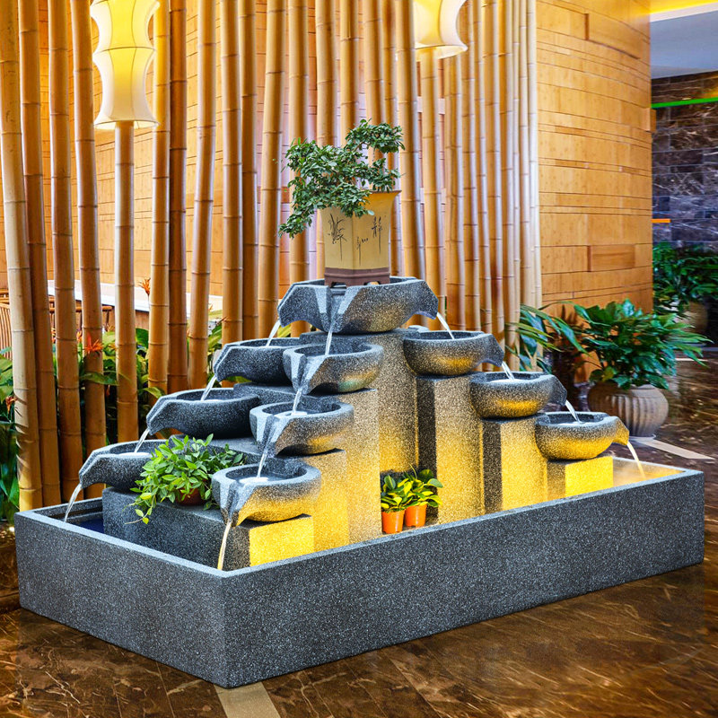 庭院假山流水喷泉鱼池装饰饭店大厅户外花园布置景观造景摆件水池