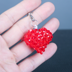 手工串珠饰品吊坠手串编织制作创意钥匙扣水晶爱心挂件成品装饰品