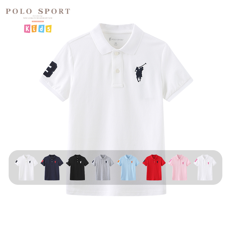 polosport童装儿童polo衫2024夏季新款男童短袖t恤中大童翻领上衣