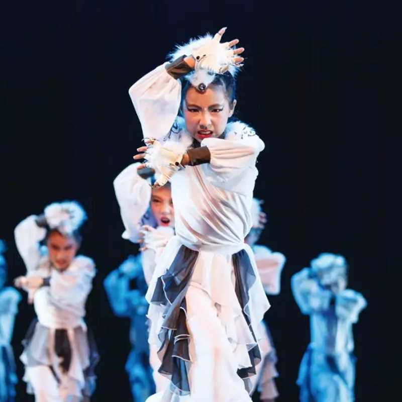 新新款第九届小荷风采少年狼舞蹈演出服儿童白狼动物狐狸舞台表演