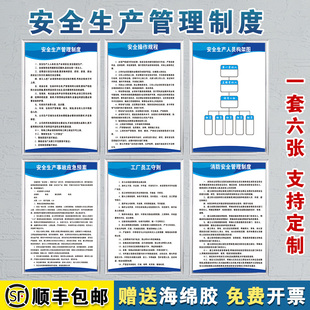 安全生产制度B套餐工厂车间安全生产管理规章标识上墙仓库企业标语消防安监防火用电操作规程警示牌框可定制