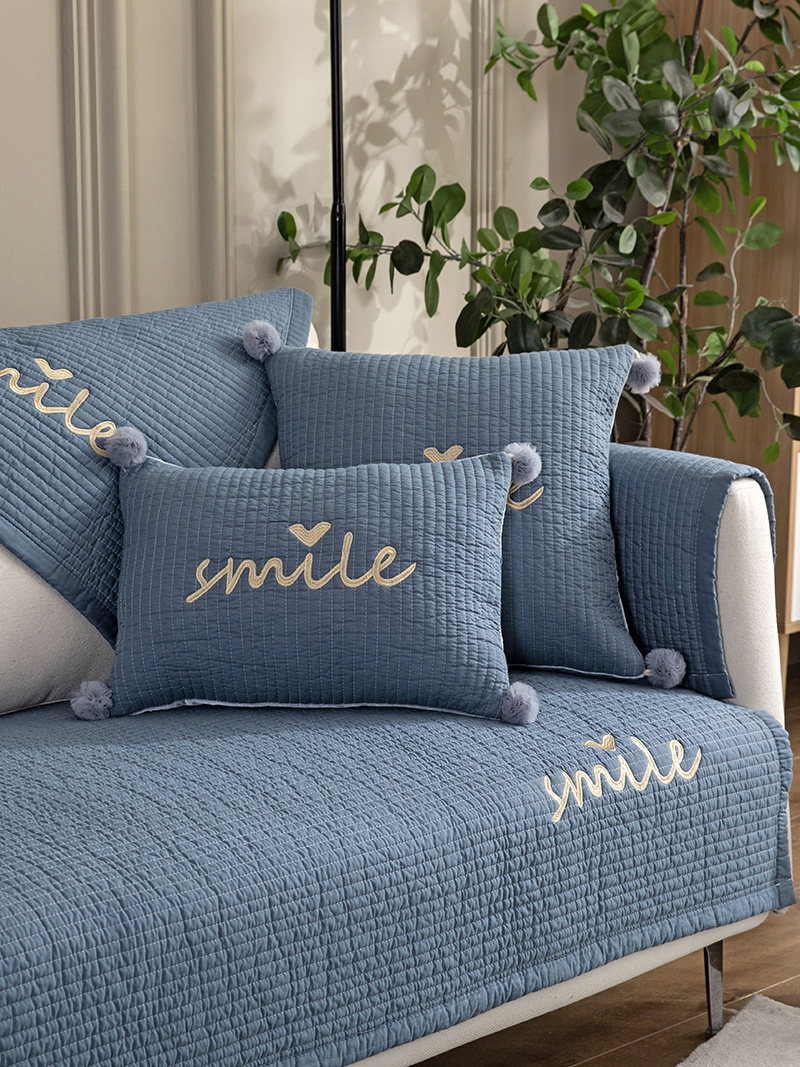 冬季全棉北欧沙发垫布艺简约四季通用纯棉防滑坐垫现代沙发套罩巾