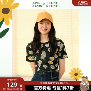 TeenieWeenie小熊奥莱印花圆领T恤短款上衣宽松韩版女夏