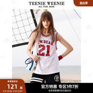 TeenieWeenie小熊奥莱无袖背心女学院风上衣时尚运动风潮流BF风