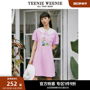 TeenieWeenie小熊奥莱卡通连衣裙女夏季女娃娃领甜美可爱裙子