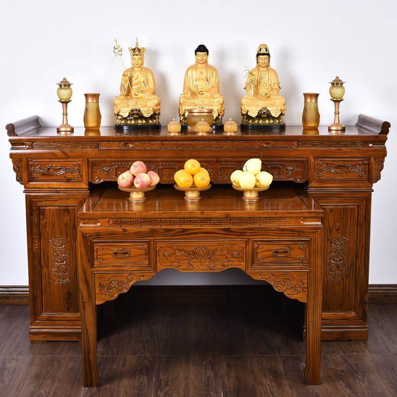 实木神台供台中堂供桌佛台家用条几条案新中式明式小型窄玄关桌