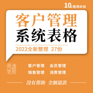 企业公司VIP客户关系跟进会员消费积分管理销售分析统计表格模板