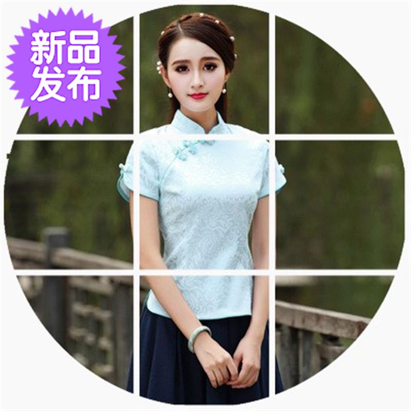 中式服装女装旗袍上衣2019夏季新款短袖复古时尚大码唐装e茶服汉在类目 女装/女士精品, 婚纱/旗袍/礼服, 旗袍中 - 来自Buy2taobao.com提供专业的淘宝代购服务