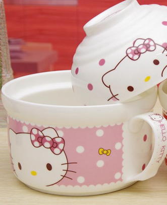 hello kitty陶瓷 卡通泡面杯碗 大容量便当盒面杯盖碗在类目 餐饮具, 餐具, 碗中 - 来自Buy2taobao.com提供专业的淘宝代购服务
