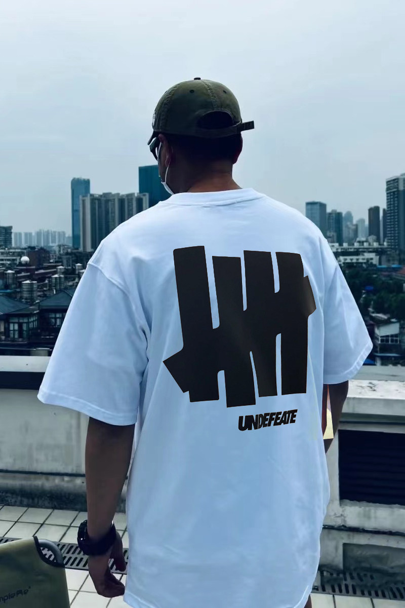 22ss 欧美不败五道杠潮牌短袖t恤男宽松大码undefeated五条杠情侣