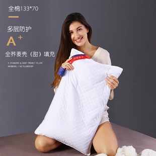 2024全棉可脱卸全荞麦壳枕芯花草护颈枕 舒适睡眠单人定型枕