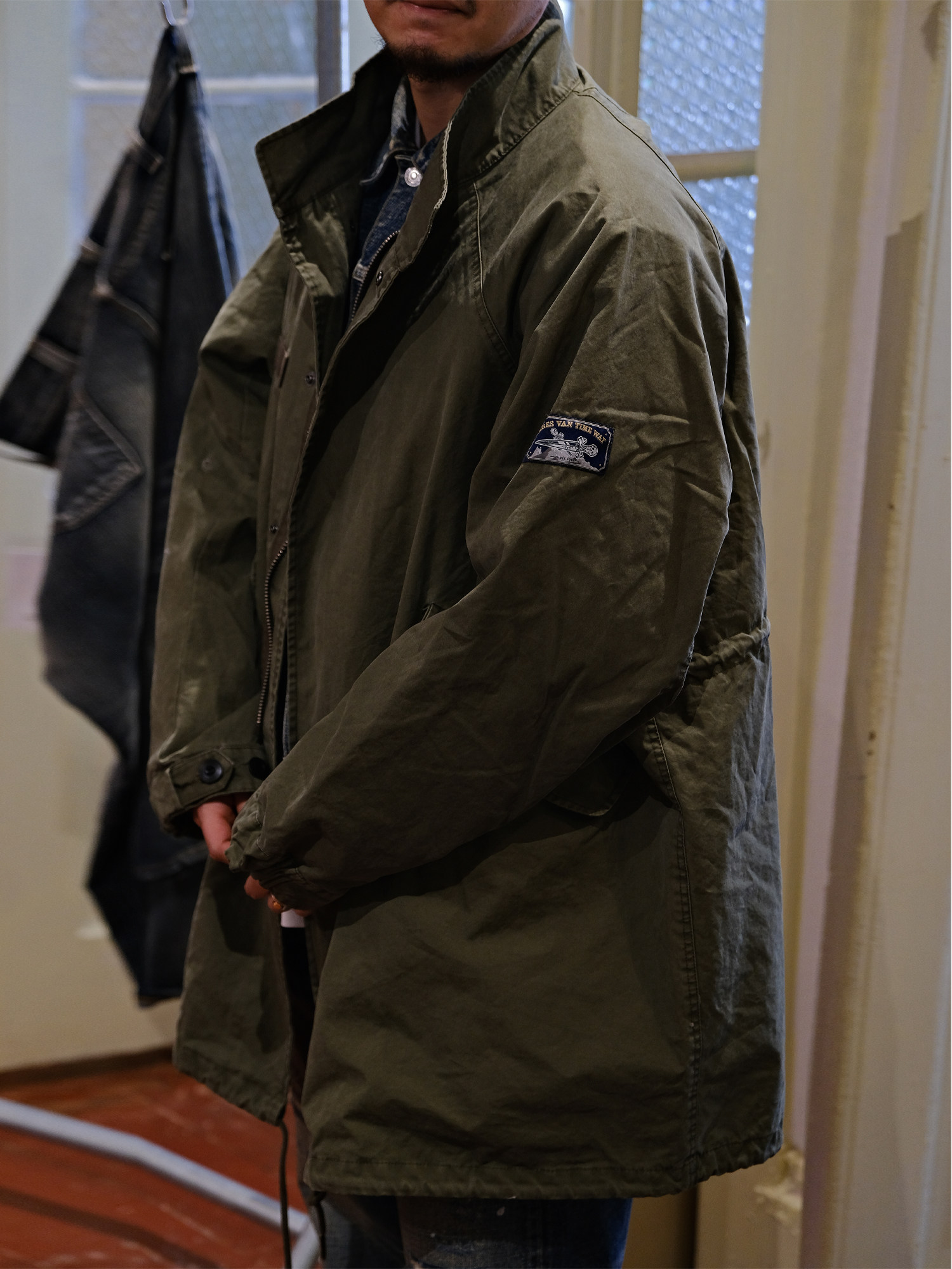 tires 21aw m51水洗鱼尾军事风衣 复古工装外套 parka大衣宽松 vv