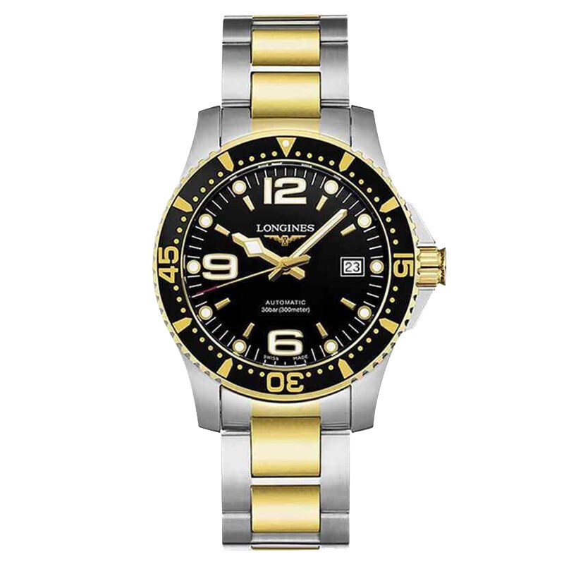 longines浪琴瑞士康卡斯机械男表间金游泳潜水手表l3.742.3.56.