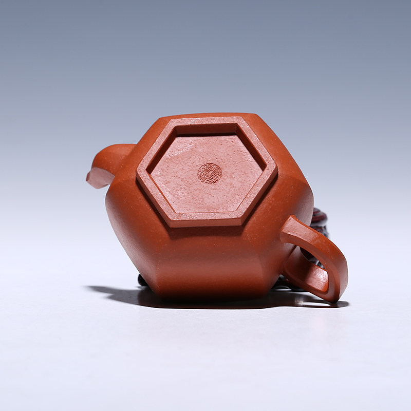 王镇学 工艺美术师 梨皮朱泥【六方雪华】宜兴紫砂壶茶壶