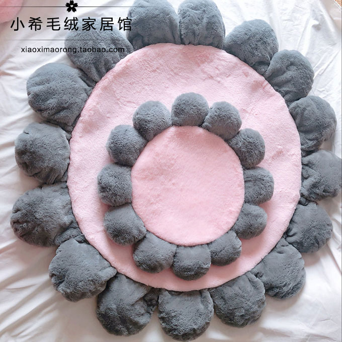 ins北欧少女心圆形太阳花瓣大地垫儿童房爬行垫家居卧室防滑地毯|ruв категории домашний ткань, мат - от Buy2taobao.com для оказания профессиональной услуги покупки агента Taobao