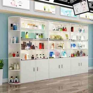 商用产品展示柜简约美容院柜子化妆品玻璃门展柜货架立式透明带锁