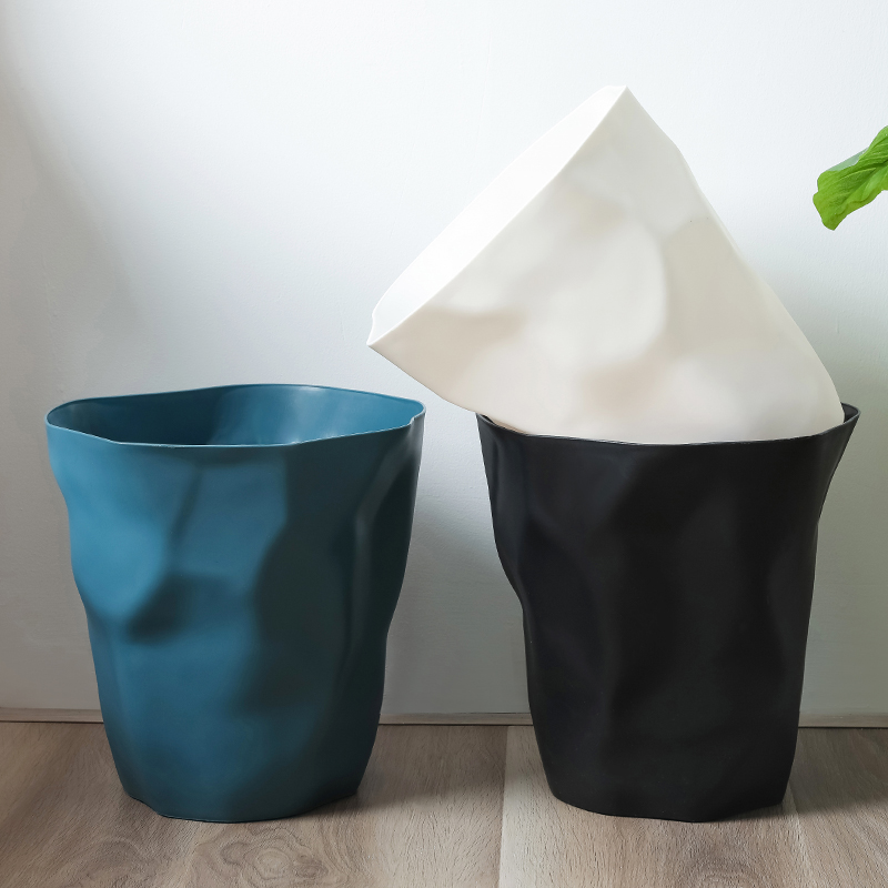 北欧家用客厅卧室个性创意褶皱脏衣篮纸篓现代极简厨房垃圾桶