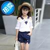 9兒童10夏季衣服裝11歲5到6至7女童裝8夏q天小女孩子穿的短褲套裝 9兒童10夏季衣服裝11歲5到6至7女童裝8夏q天小女孩子穿的短褲套裝