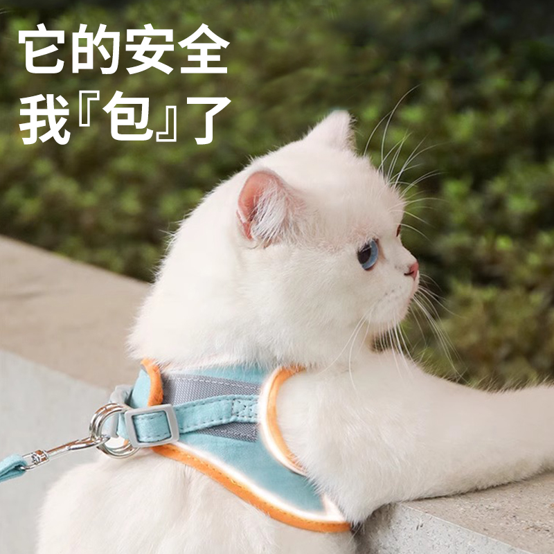 猫咪牵引绳防挣脱外出专用背带猫绳背