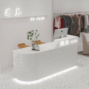 新客减收银台美发店吧台小型不锈钢接待台吧台女装店理发接待所前