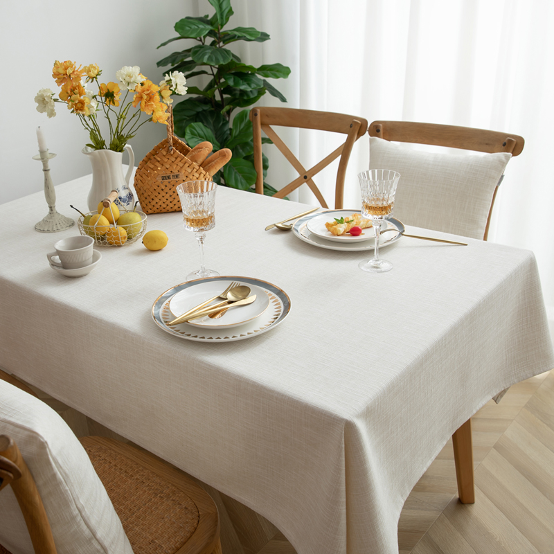 北欧棉麻桌布加厚文艺极简奶油日式复古米色餐桌禅意茶几茶桌定制