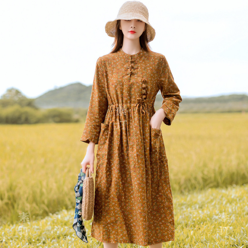 素订棉麻女装旗舰店2021秋装