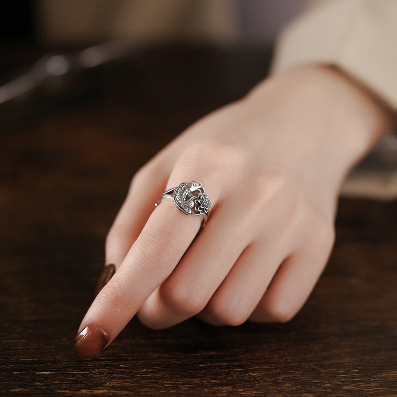 s925纯银爱心线条组合戒指女时尚个性小众复古嘻哈食指戒潮已售20￥35