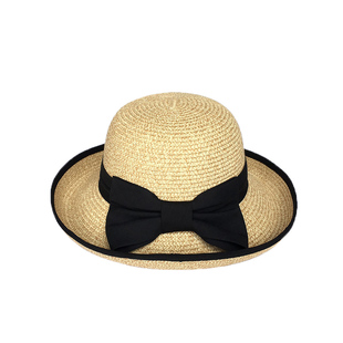 帽子女夏季防晒遮阳出游蝴蝶结草帽太阳渔夫帽海边度假沙滩可折叠