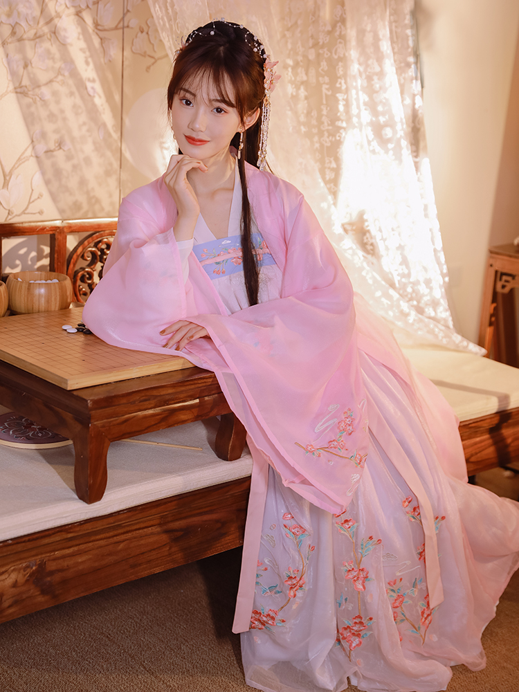 絮意原创海棠汉服女仙女樱花超仙齐胸襦裙正品日常大袖衫中国风夏