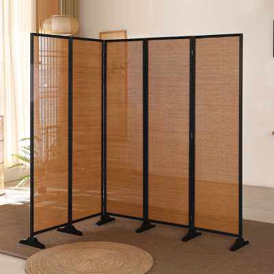 厂销中式屏风隔断折屏仿古做旧折叠屏风客厅玄关实木竹子复古