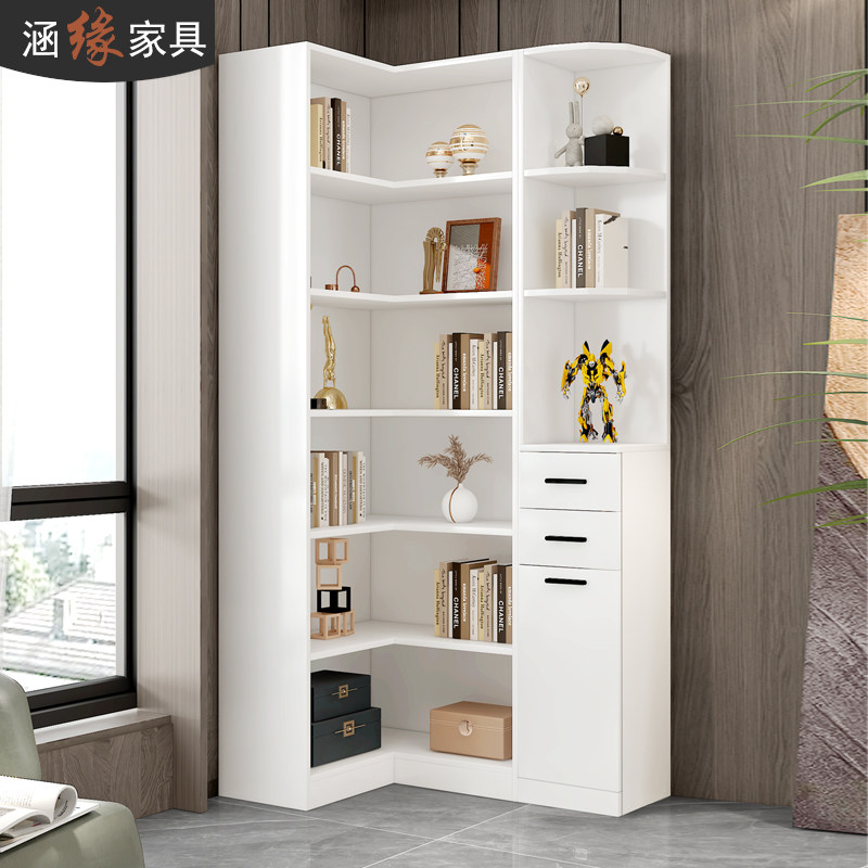 超好看的拐角书柜,真的空间很大_什么值得买
