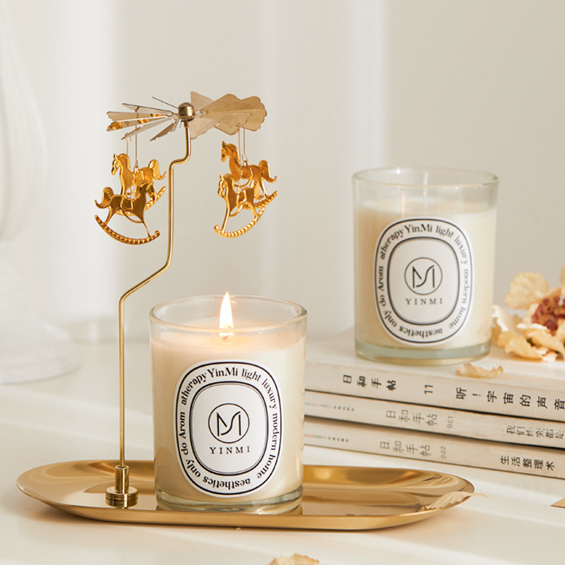 香薰蜡烛熏香安神助眠家用室内持久小众高级大豆蜡卧室香氛精油