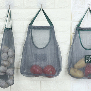 厨房多功能果蔬挂袋葱姜蒜神器壁挂网大蒜头生姜收纳袋透气储物袋