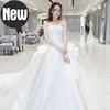 婚纱礼服女2019新款新娘抹胸缎面宫廷复古简约长拖尾主婚f纱春季|ms 婚纱礼服女2019新款新娘抹胸缎面宫廷复古简约长拖尾主婚f纱春季|ms