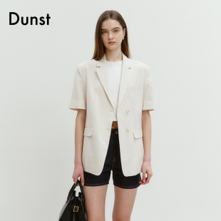 Dunst2024夏季新品半袖亚麻西装夹克女士修身轻薄外套UDJA4B226