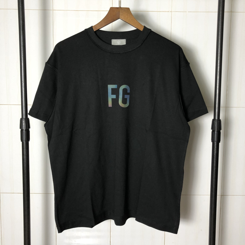 侃爷同款fog第六季炫彩反光字母fg美式休闲男女短袖t恤夏ins超火