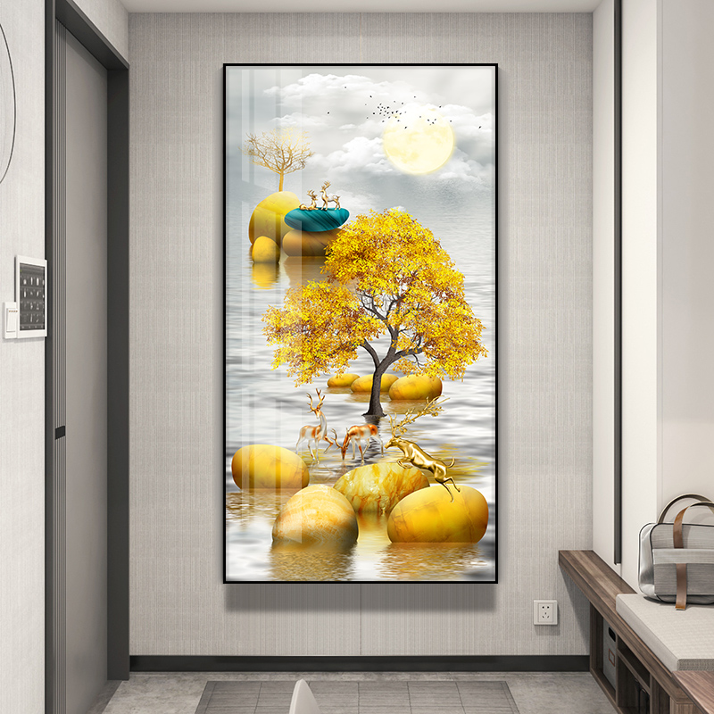 玄关客厅装饰画家庭后墙上轻奢现代简约壁画走廊沙发背景墙挂画