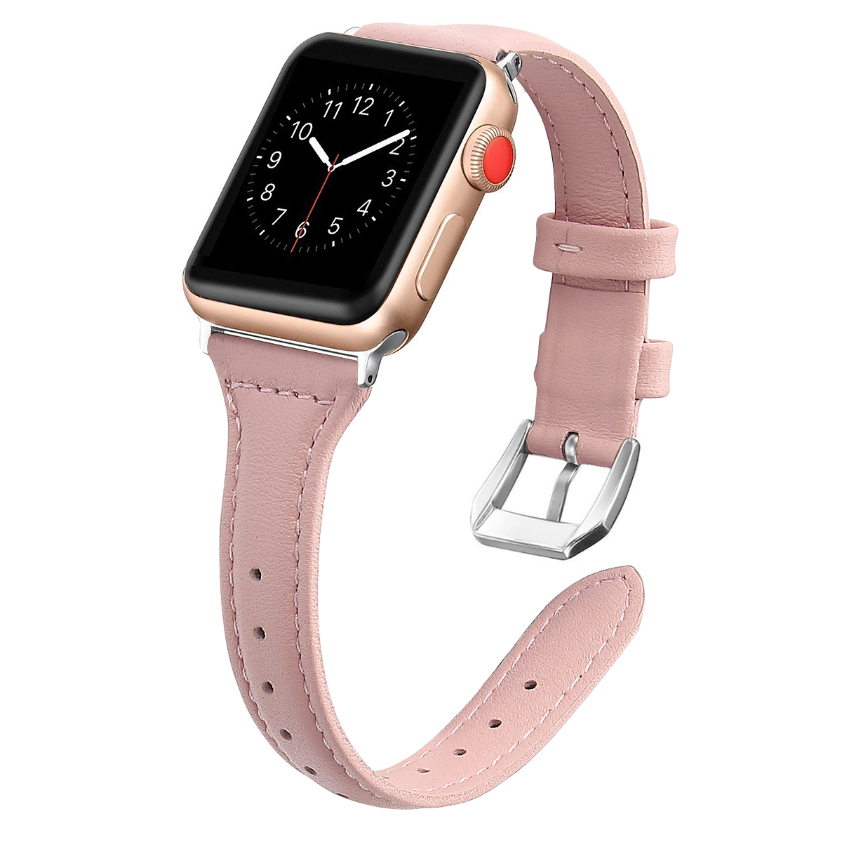 适用apple watch9表带苹果手表s8/s9小蛮腰缩身真皮iwatch8/7/6/4/3/5代手表带41/40/44/45mm潮个性简约女生