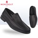梦特娇男鞋新款男士商务休闲套脚低跟轻质耐磨柔软皮鞋A81201430A