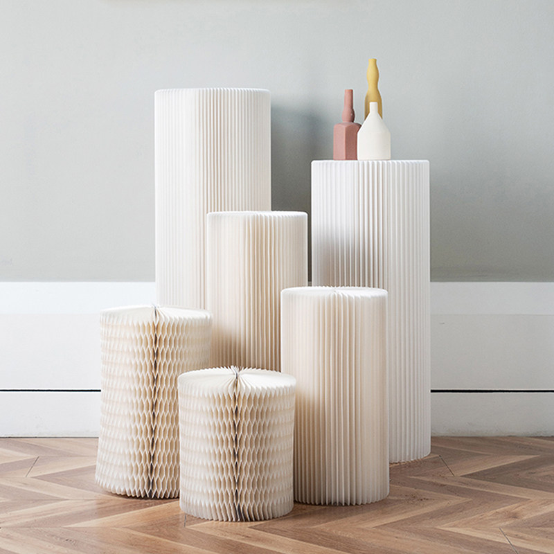 十八纸定制圆柱展示台橱窗产品陈列展示架中岛台装饰服装店流水台